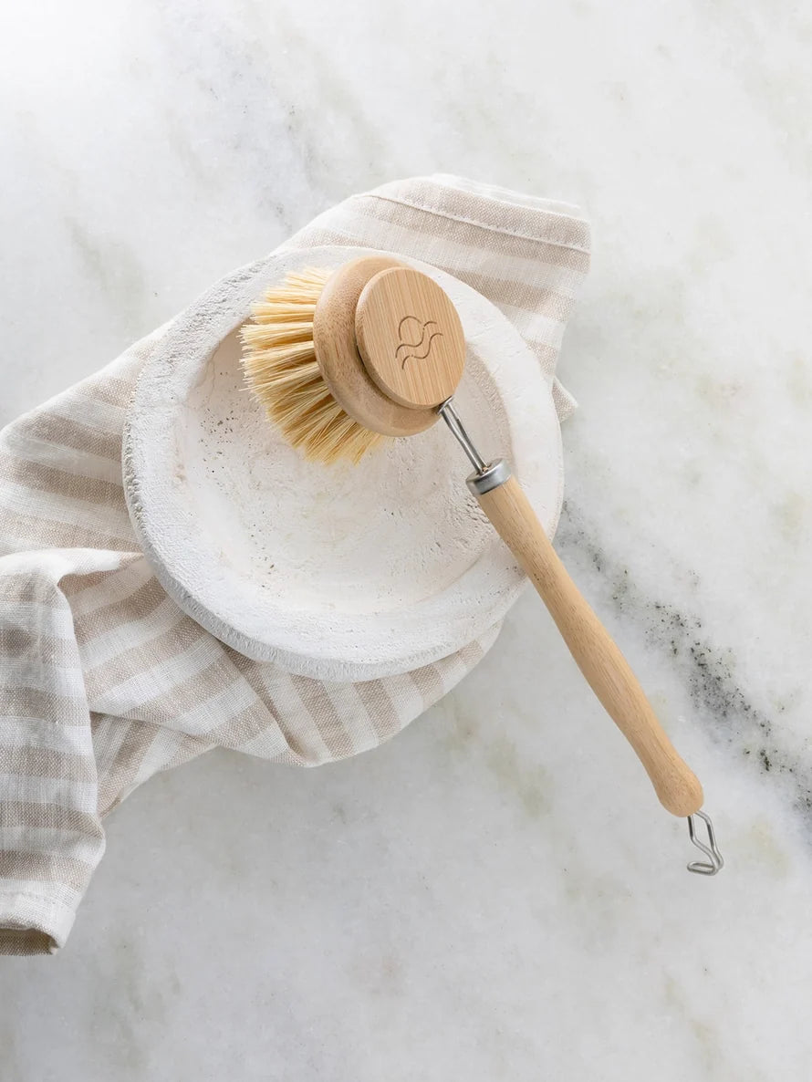 Dish Scrub Brush with Handle | Reusable | Bamboo & Agave Fibers