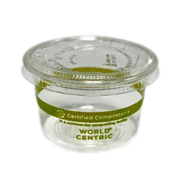 4 oz Portion Cups with Lids | PLA | Clear | Compostable | Set of 100 Each