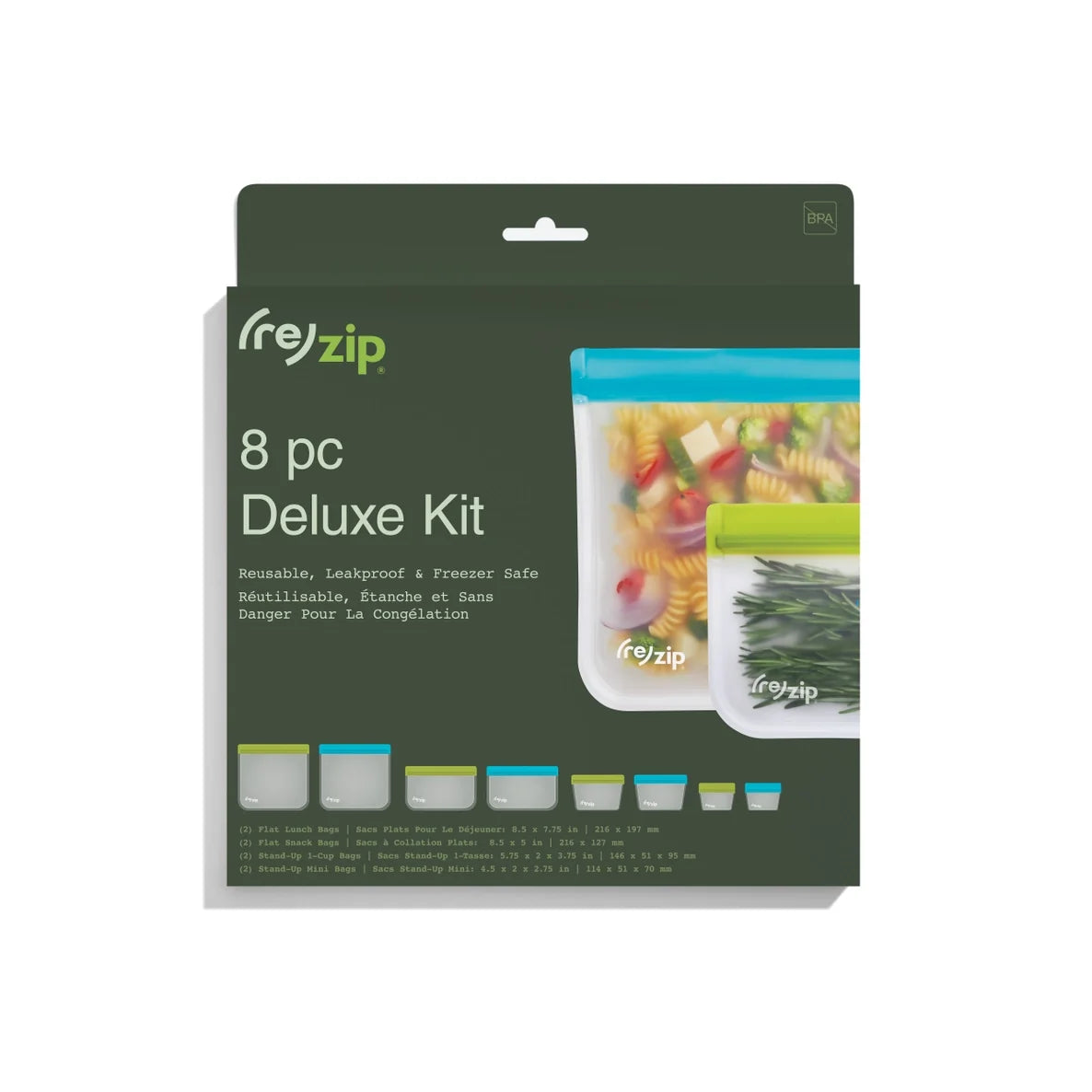 Reusable Food Storage Bags | Set of 8 Reusable Zip Bags