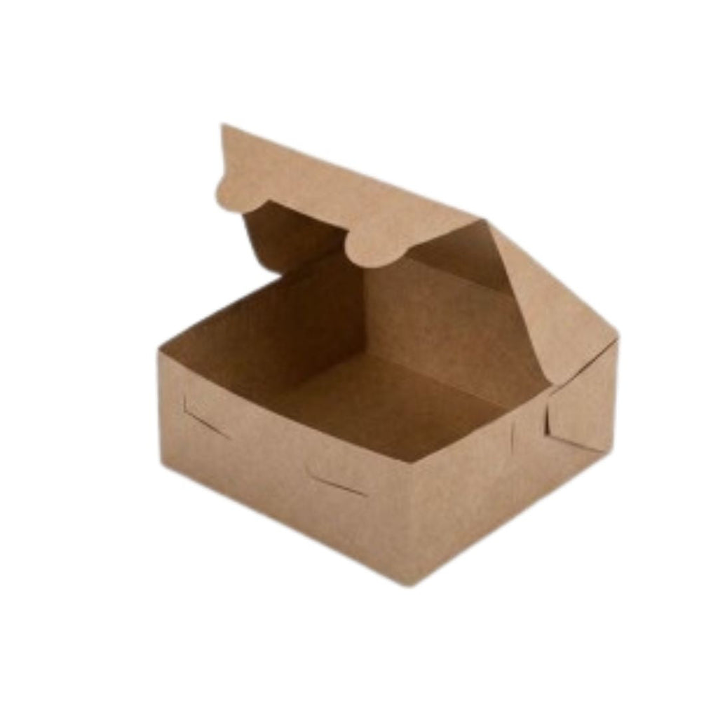 Brown Lock & Tab Bakery Box | 6 x 6 x 2.5 | Kraft | Recyclable