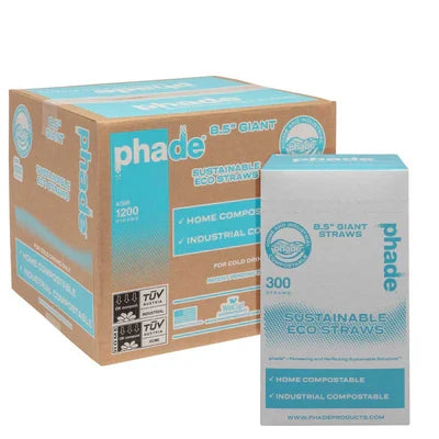 8.5" PHA Drinking Straws | Wrapped | Giant | Blue