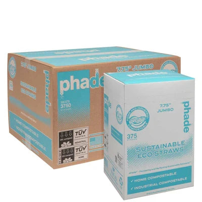 7.75" PHA Drinking Straws | Wrapped | Jumbo | Blue