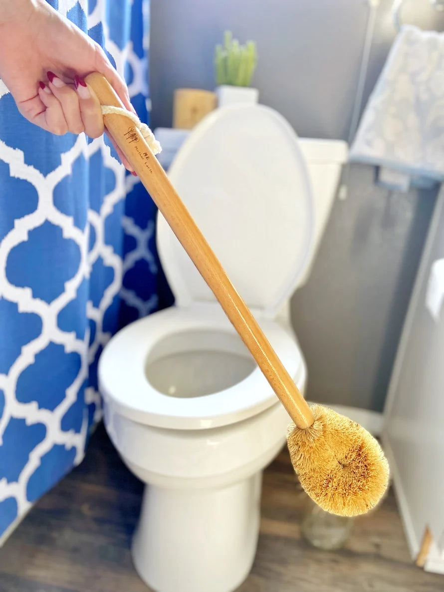 Toilet Brush with Handle| Reusable | Bamboo Handle w/Coconut bristles