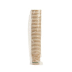 Pack of paper cups in a clear bag on a white background
