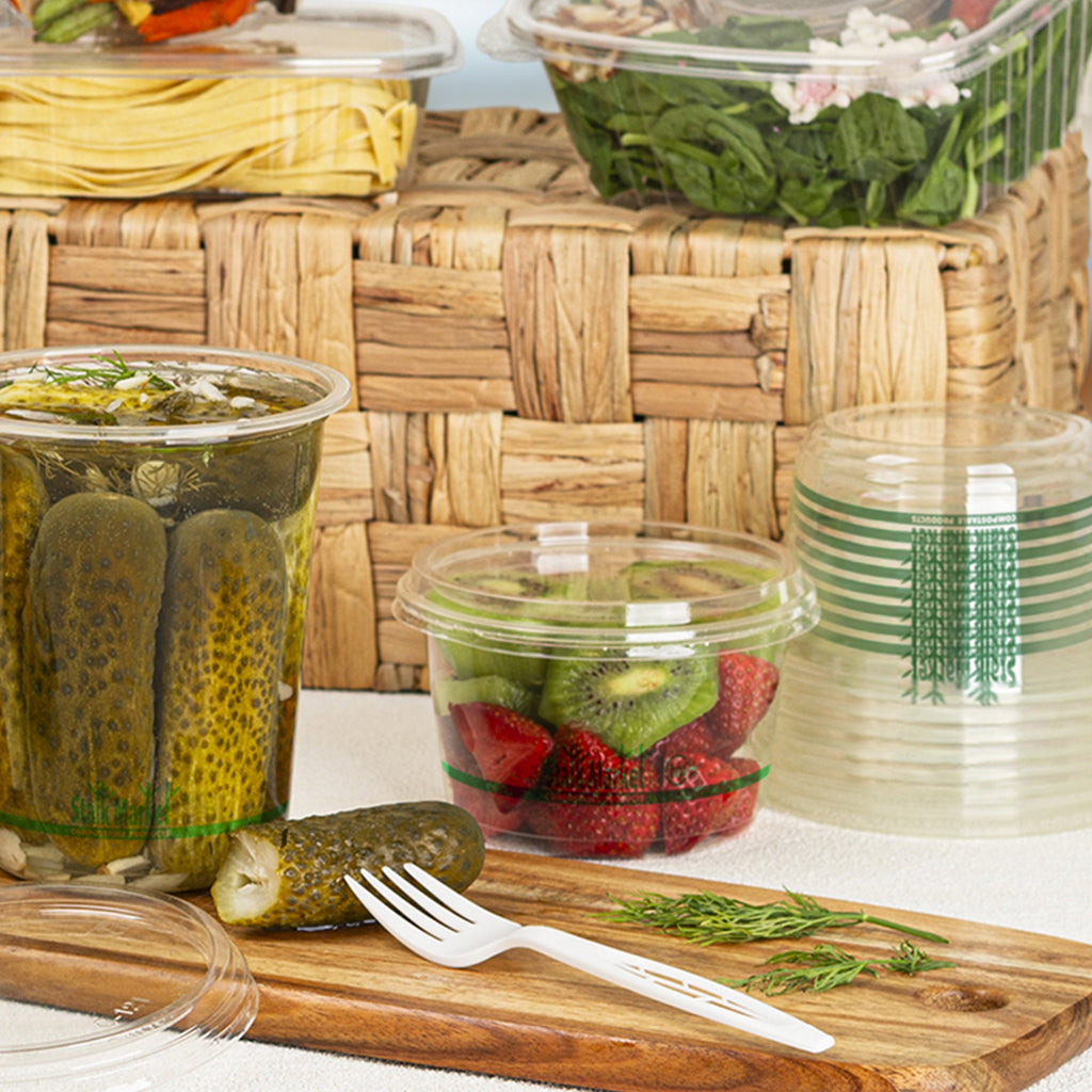 Lid for 8-32 oz Round Deli Container | Compostable PLA