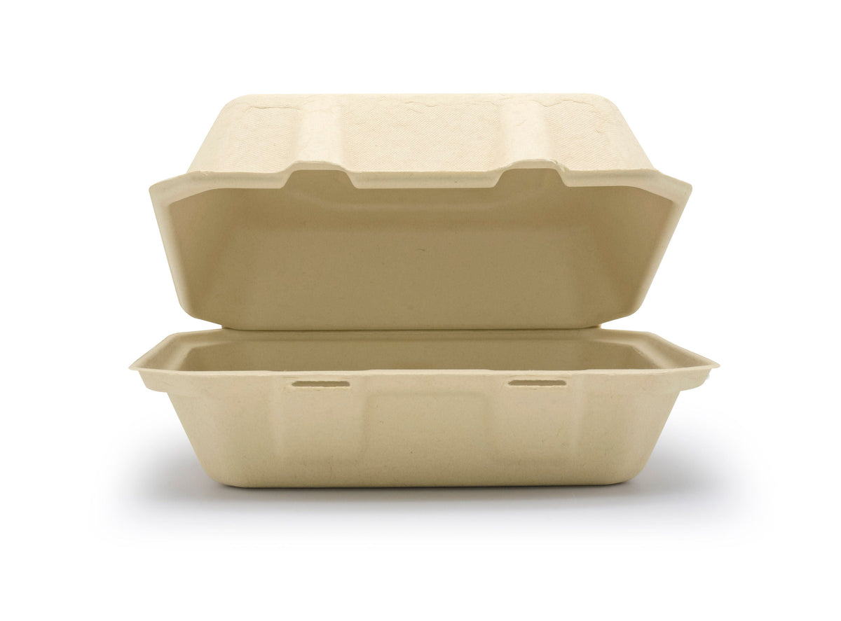 8" x 8" Compostable Clamshell | 1 Compartment | No Added PFAS