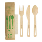 6.7" Bamboo Cutlery Set | Fork/Knife/Spoon/Napkin