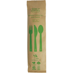 6.7" Bamboo Cutlery Set | Fork/Knife/Spoon/Napkin