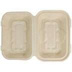 9" x 6" x 3" Clamshell One Compartment | Natural Plant Fiber