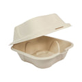 6" x 6" x 3" Clamshell One Compartment | Natural Plant Fiber