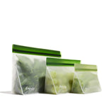 Reusable Food Storage Bags | Set of 3 Stand-up Zip Bags