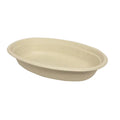 Oval burrito bowl on a white background