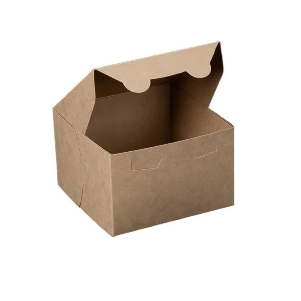 Brown Lock & Tab Bakery Box | 6 x 6 x 4 | Kraft | Recyclable
