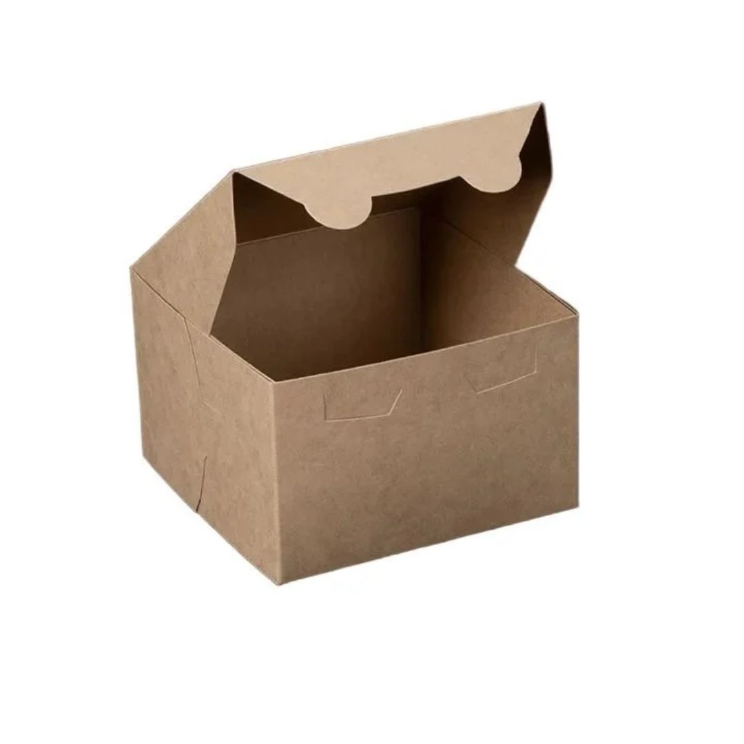 Brown Lock & Tab Bakery Box | 6 x 6 x 4 | Kraft | Recyclable