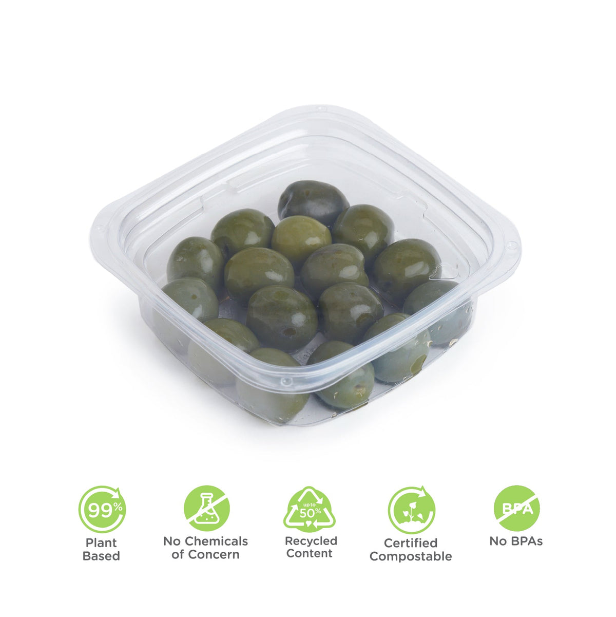 8 oz Compostable Deli Container | Clear | Good Natured Products®