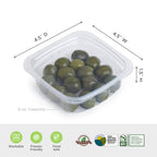 8 oz Compostable Deli Container | Clear | Good Natured Products®