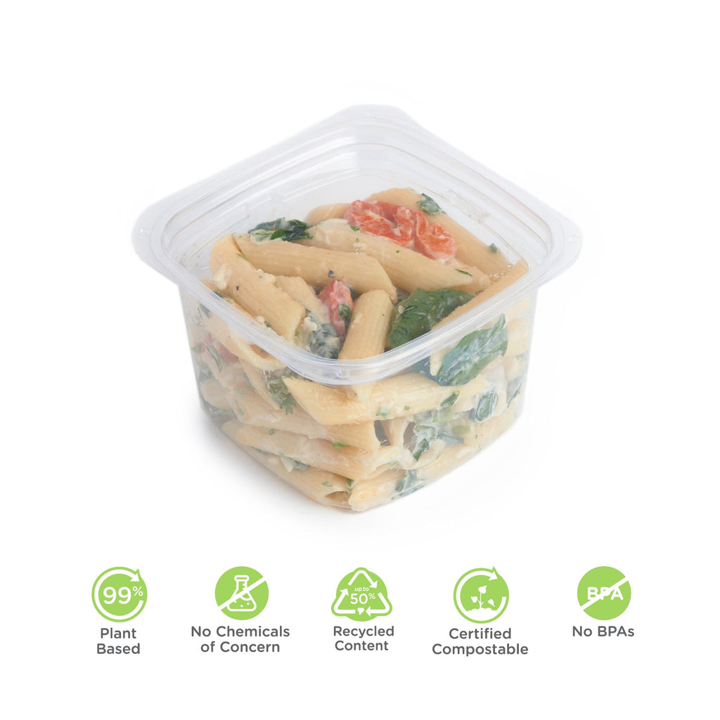 16 oz Compostable Deli Container | Clear | Good Natured Products®