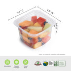 Lid for 8-24 oz Square Deli Containers | Compostable PLA