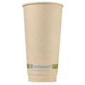 Beige paper cup with 'betterearth' logo on a white background