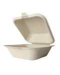 6" x 6" Compostable Clamshell | Natural Plant Fiber
