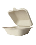 6" x 6" Compostable Clamshell | Natural Plant Fiber