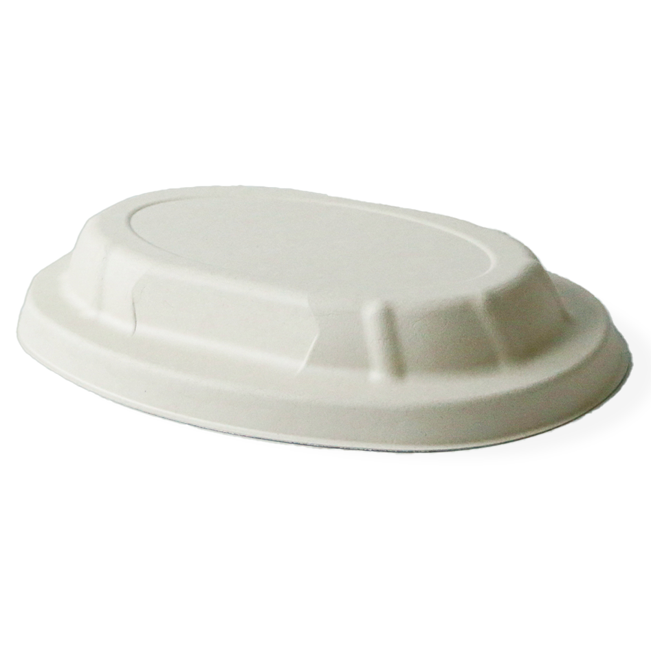 Fiber oval lid on a white background