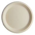 Beige fiber plate on a white background