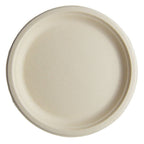 Beige fiber plate on a white background