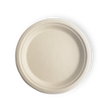 Beige fiber plate on a white background.