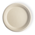 Beige fiber plate on a white background