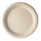 Beige fiber plate on a white background