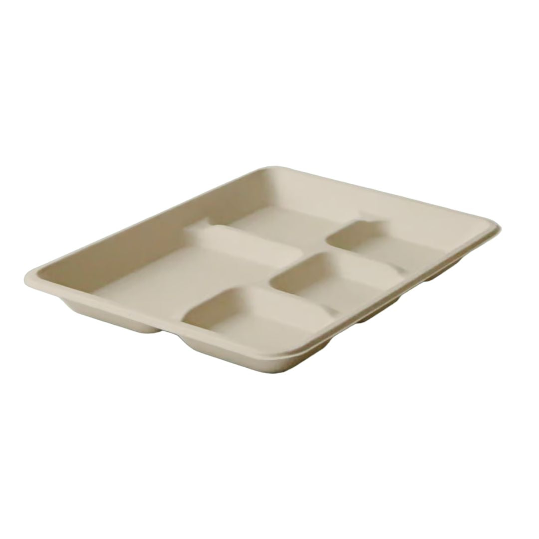 5-Compartment Lunch Tray | Compostable Plant Fiber | Better Earth