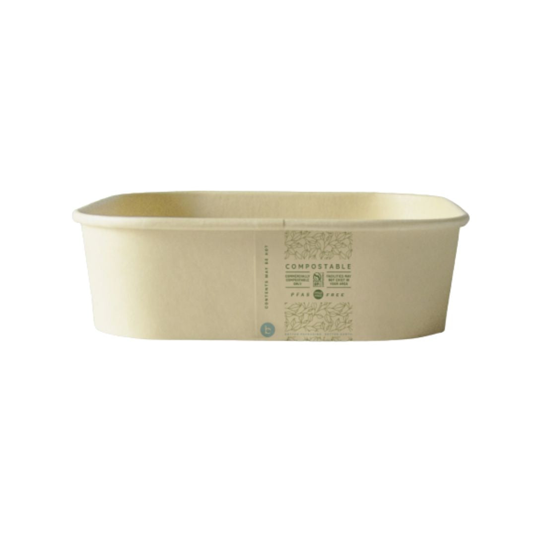 30 oz Square PLA-Lined Bowl | No Added PFAS | Bamboo