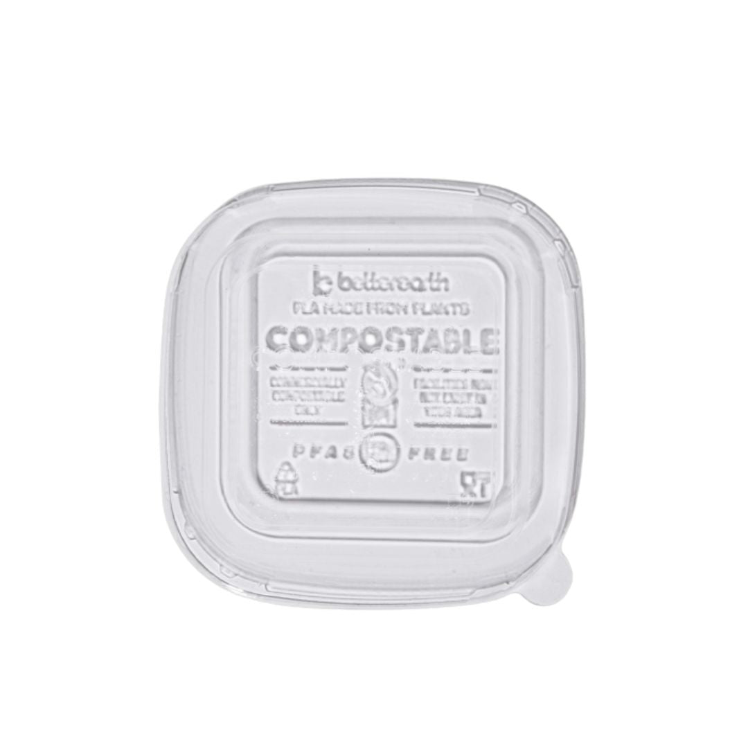 Lid for 20 oz Square PLA-Lined Bowl | Clear PLA