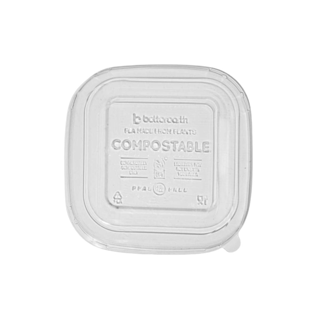 Lid for 30-40 oz Square PLA-Lined Bowl | Clear PLA
