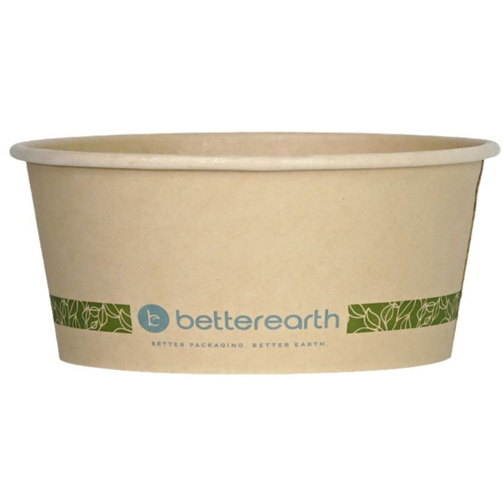 8 oz Paper Food Container | Squat | PLA Lined | Compostable