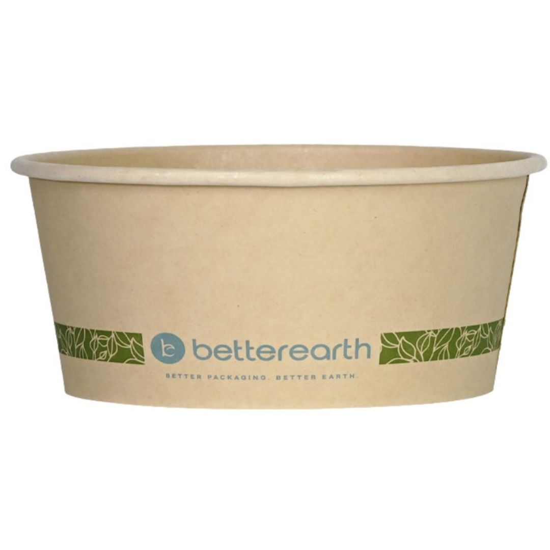 8 oz Paper Food Container | Squat | PLA Lined | Compostable
