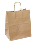 10.2" x 12" x 6.5" Kraft Paper Shopping Bags w/ Handles | Bistro
