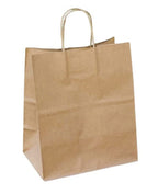 10.2" x 12" x 6.5" Kraft Paper Shopping Bags w/ Handles | Bistro
