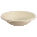 Beige compostable bowl on a plain white background.