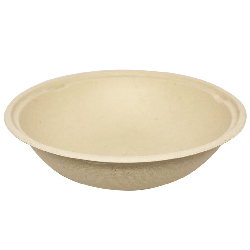 Compostable fiber bowl on a white background