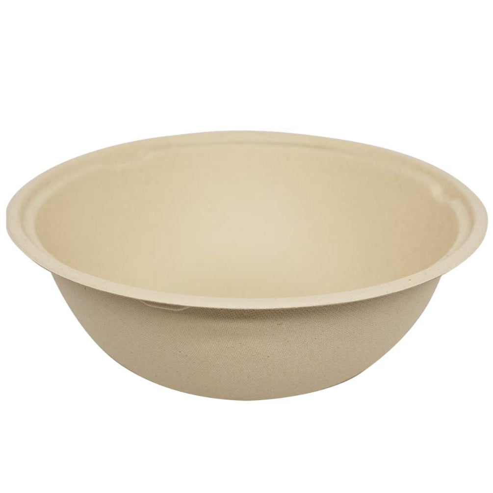 Compostable fiber bowl on a white background