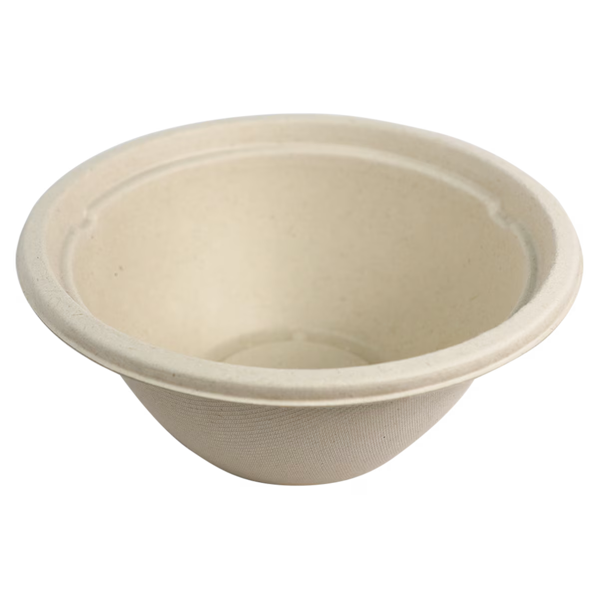 Compostable fiber bowl on a white background