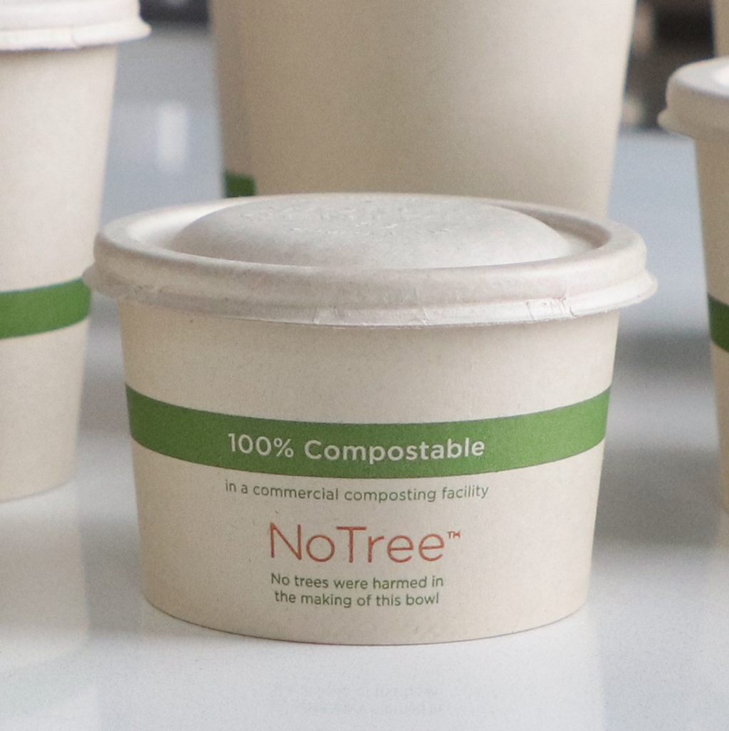 Paper food container with lid