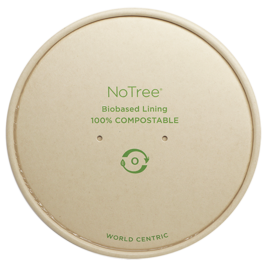 24-32 oz No Tree® Wide Paper Lid | Compostable