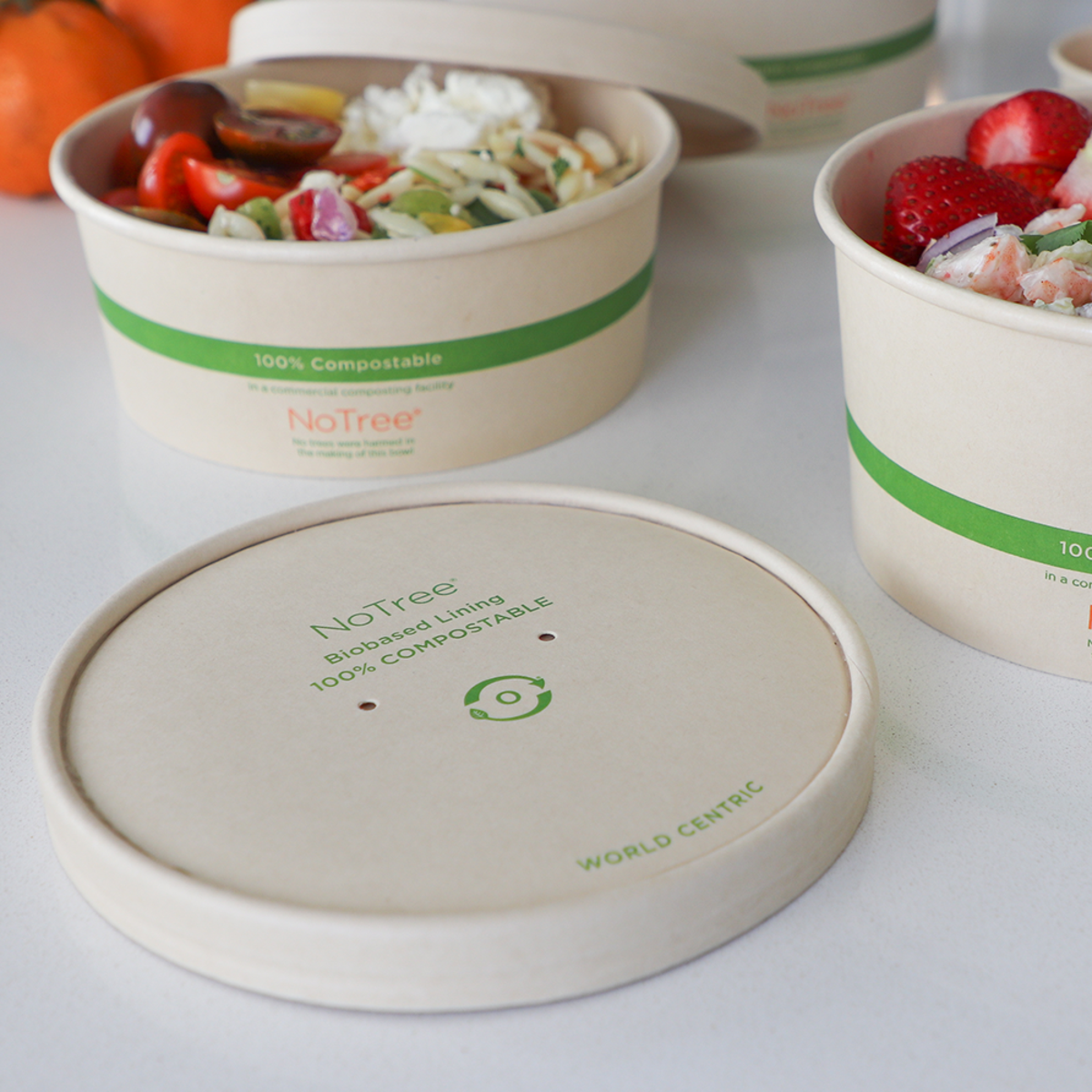 24-32 oz No Tree® Wide Paper Lid | Compostable