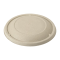 Compostable fiber lid on a white background