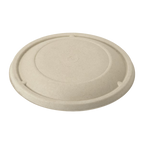 Compostable fiber lid on a white background