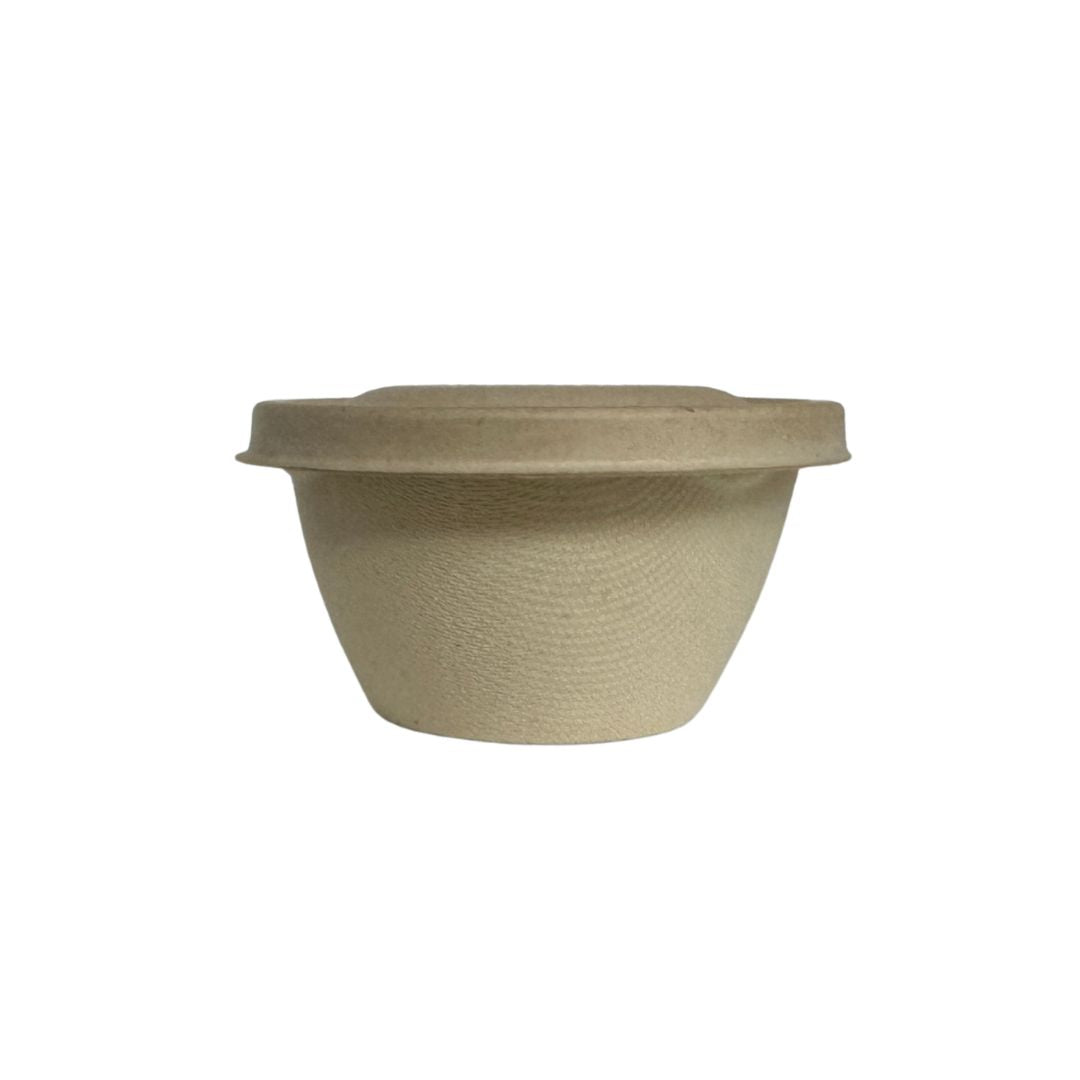 Fiber 6 oz Bowl with lid on a white background
