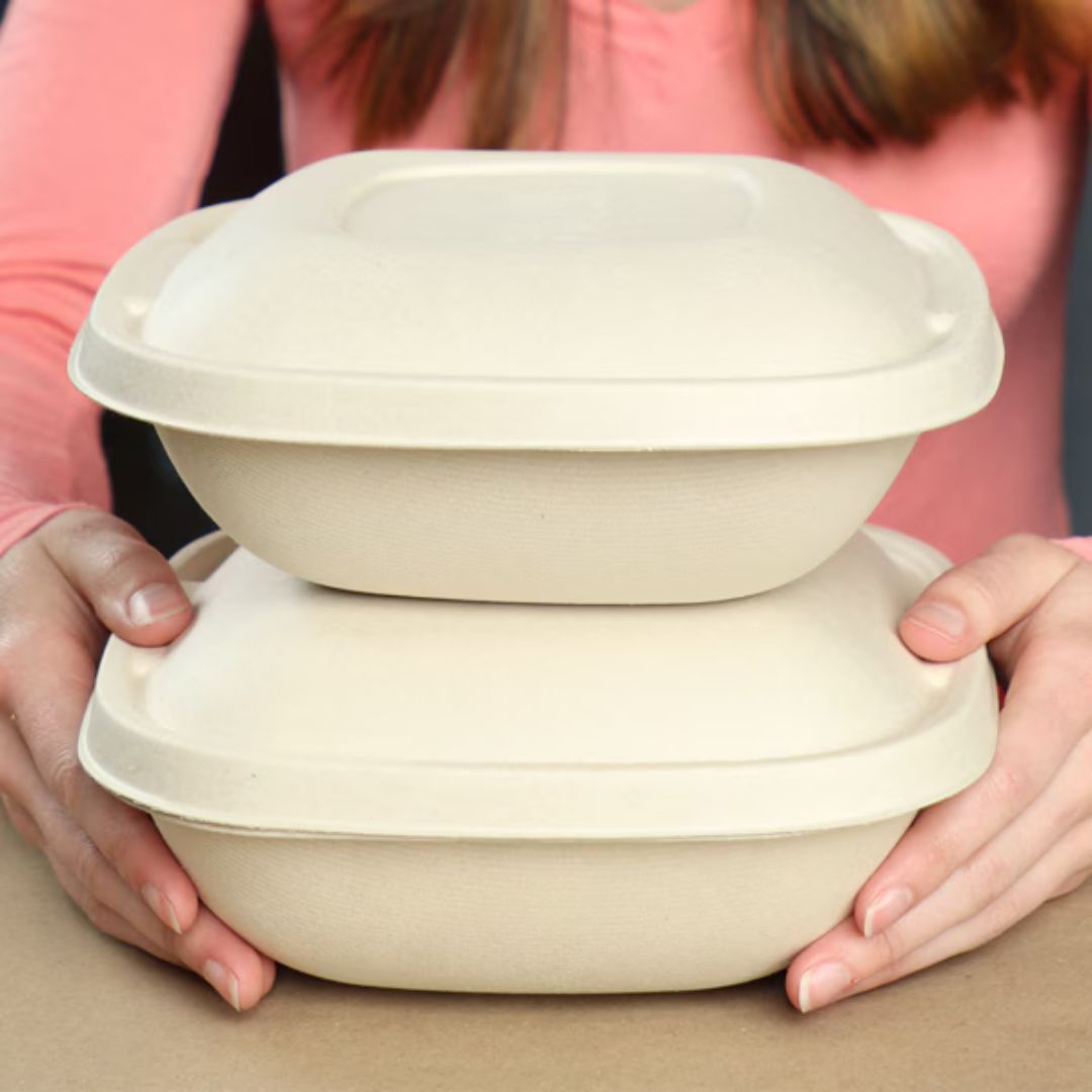 32 oz Square Bowl | Natural Plant Fiber